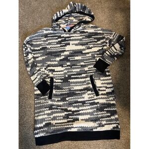 Simply Vera Vera Wang Womens Gray Black Knit Pattern Hoodie Dress Size S